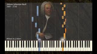 JS Bach - Minuet in G Minor BWV 115 (Christian Petzold) | Piano Synthesia | Library of Music Resimi