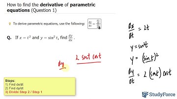 📚 Find the derivative of parametric equations (Question 1)