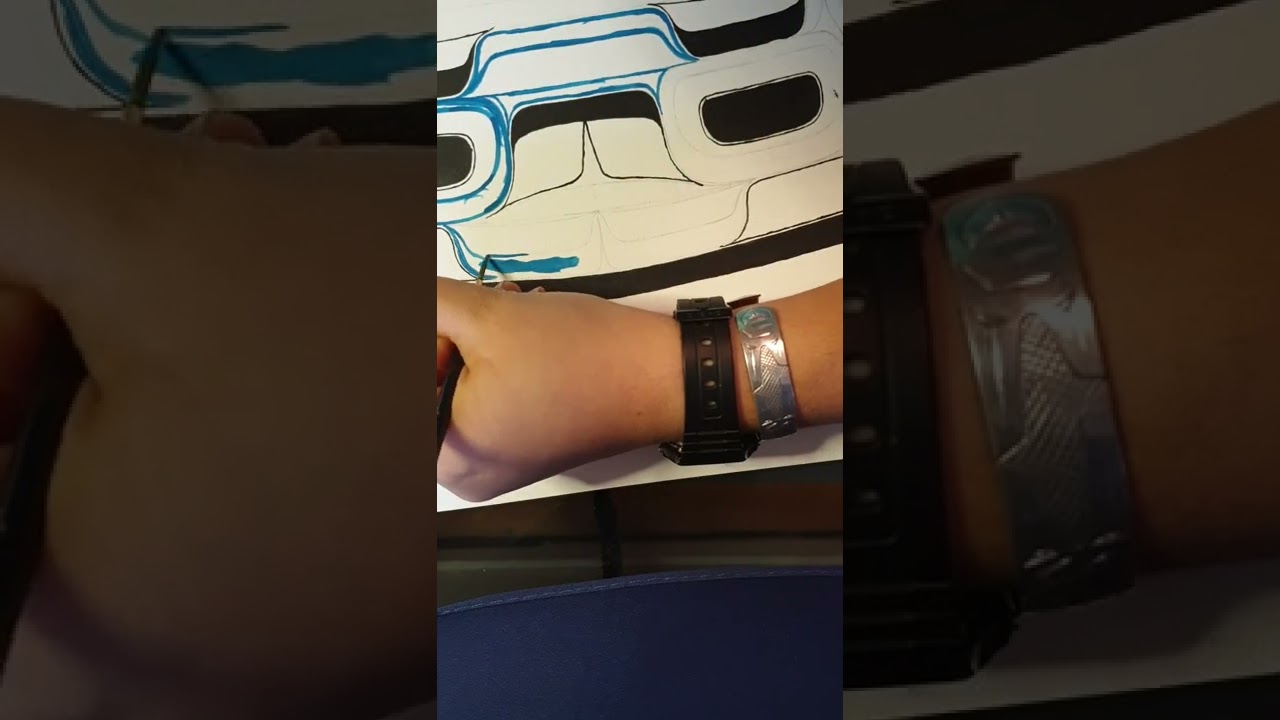 Practicing painting Northwest Coast Formline