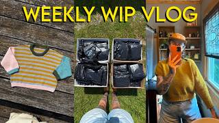weekly wip vlog - rolled raglan, lonely leftovers vest & an old wip! - handmadebygib