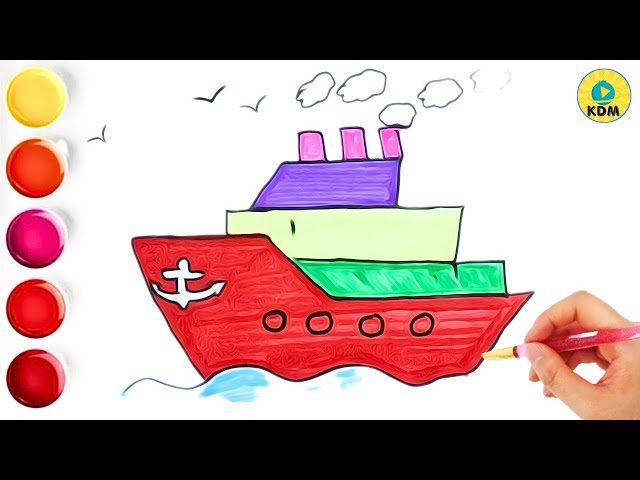 How to Draw a Ship Easy | Easy doodles drawings, Drawing for kids,  Elementary drawing