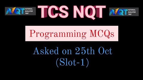 TCS NQT Programming Logic MCQ