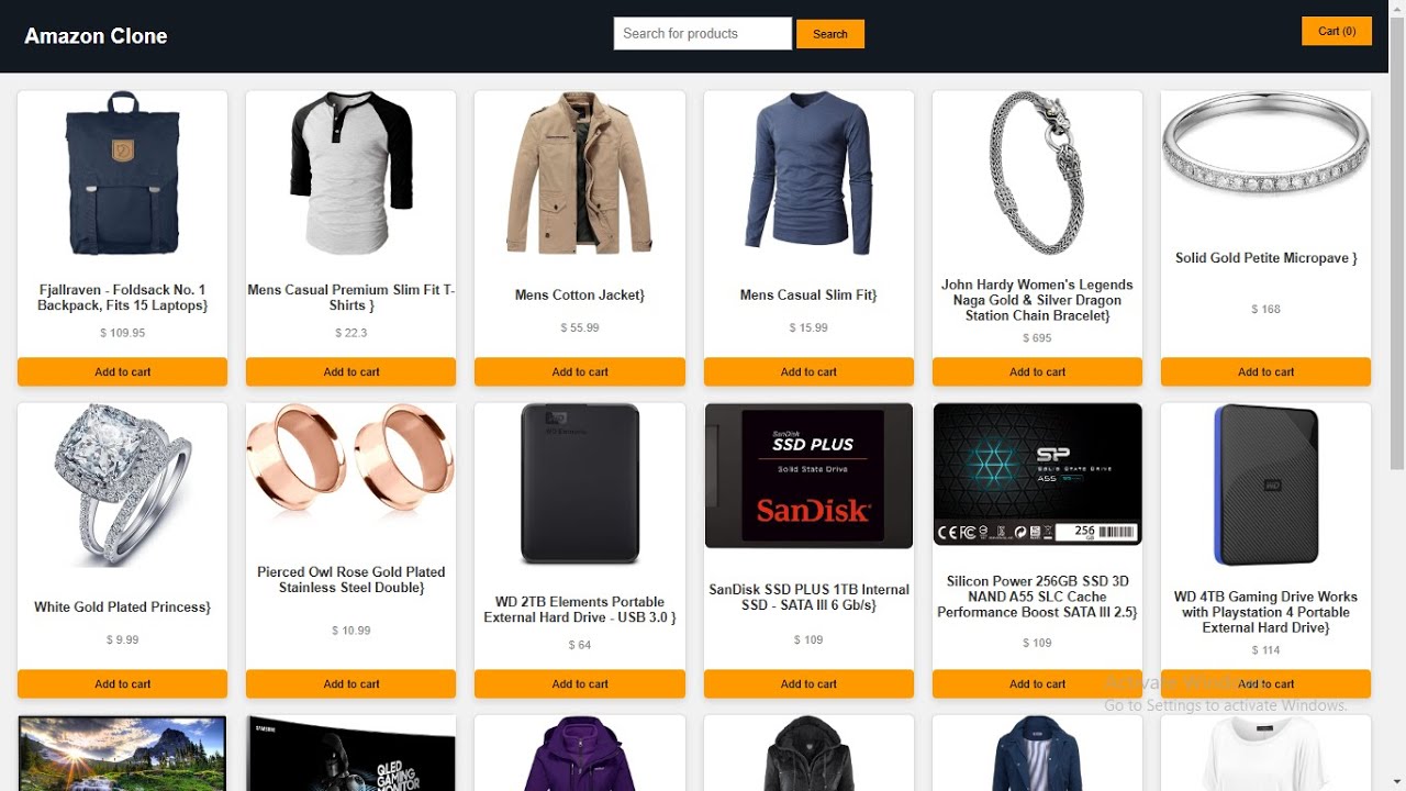 Amazon Clone using Html, Css and Javascript - YouTube