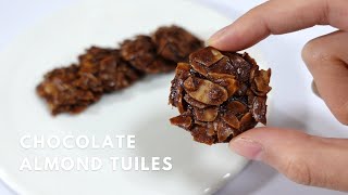 Chocolate Almond Tuiles | 法式甜點巧克力杏仁瓦片| HELLO ... 