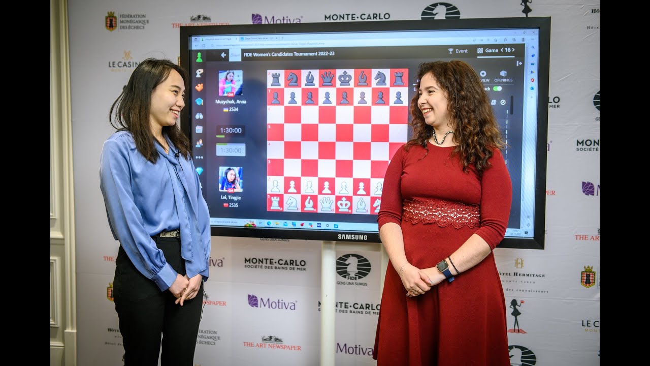 Lei Tingjie shows her victory in Game 4 vs Anna Muzychuk