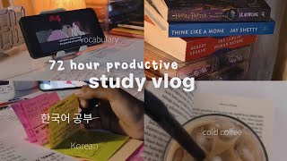 72 hours study vlog | studying korean for 72 hours | aesthetic study vlog ?