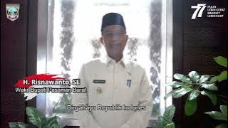 Wakil Bupati Pasaman Barat, Risnawanto Mengucapkan Selamat HUT RI ke 77 Tahun,