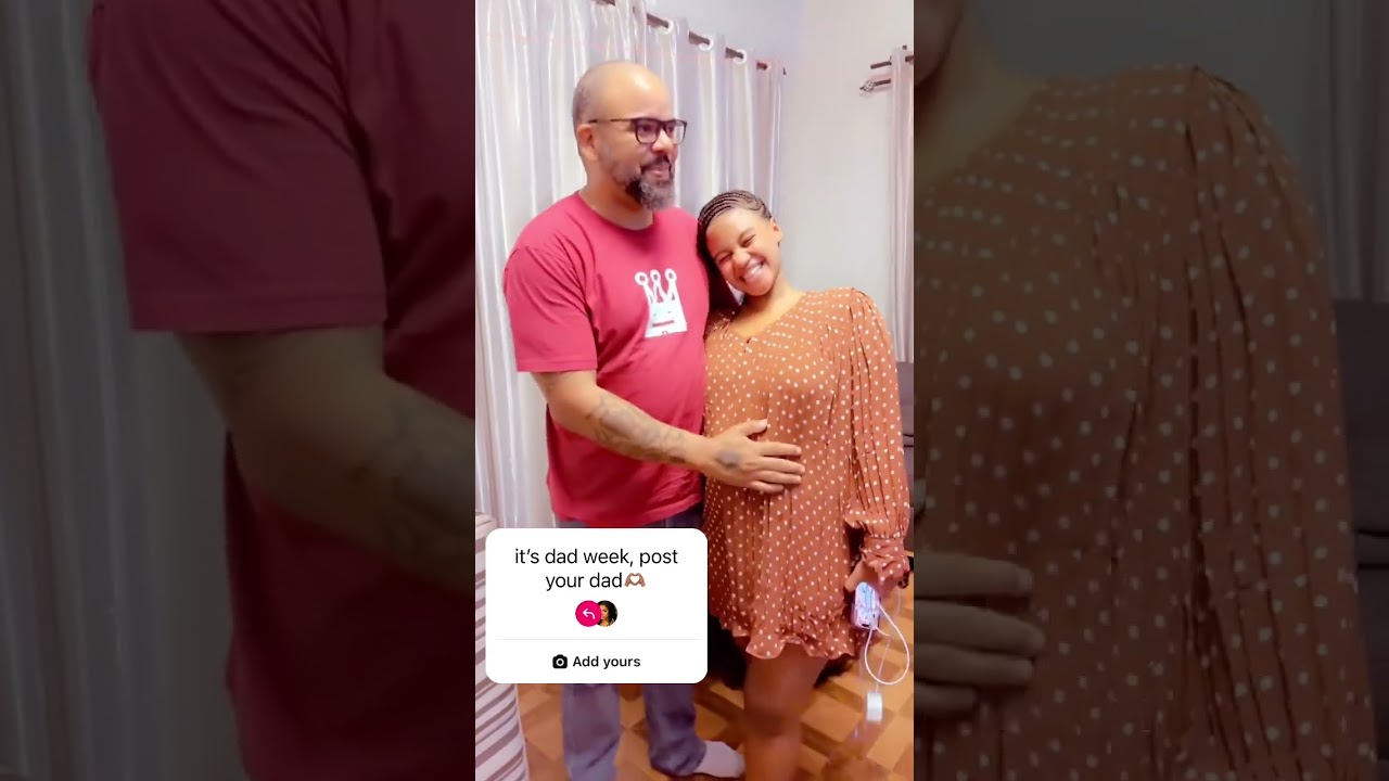 Paula Kajala's Dad Touching Her Baby Bump