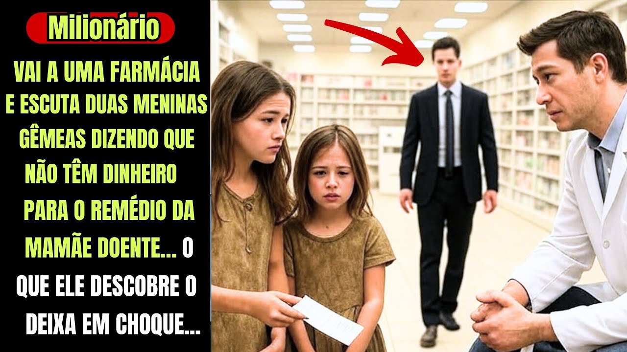MILIONÁRIO VAI A UMA FARMÁCIA, E ESCUTA DUAS MENINAS GÊMEAS DIZENDO QUE NÃO TÊM DINHEIRO PARA O...