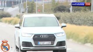 Real Madrid players arrive to training in new club-sponsored Audis