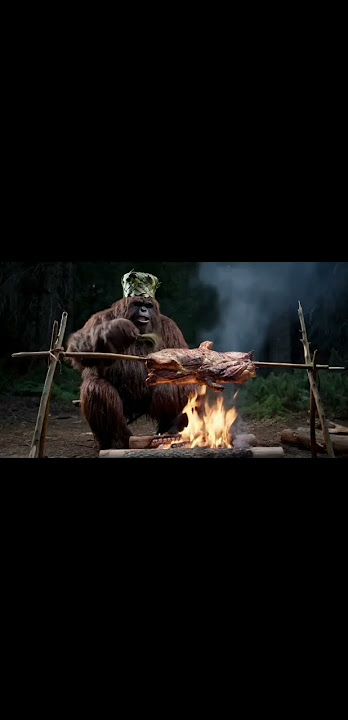 Bigfoot and his new friend GONE WRONG 😭 #yeti #bigfoot #ai
