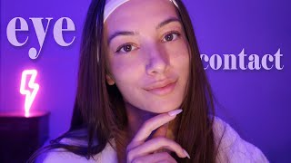 Practice Eye Contact with ASMR 3 Levels 👁️👁️ positive affirmations, checkups, ear to ear in 4K
