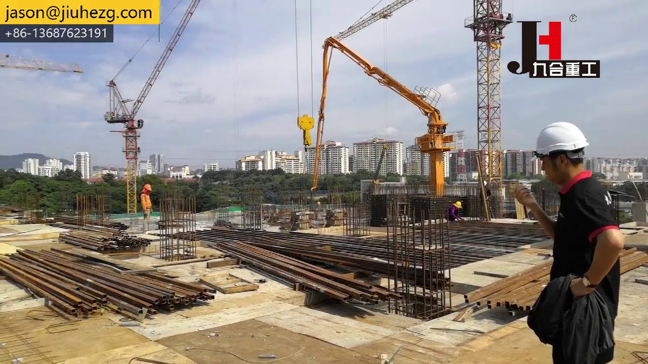 Climbing concrete placing boom/Self-climbing placing boom - YouTube