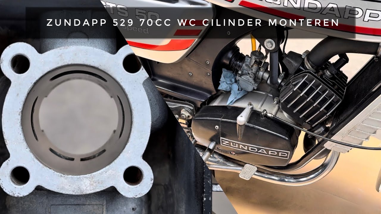 Zundapp 529 70cc waterkoeling cilinder monteren