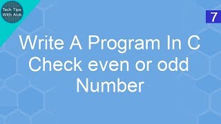 Write A Program In C check even or odd number