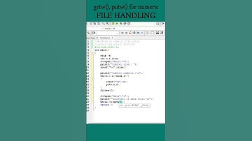 #123 Create numeric file using getw(), putw() function || File Handling || C Program #shorts #coding