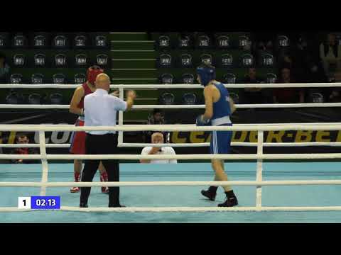 15-11-2019 Georgian Boxing 1/4 F.(64kg) RED Luka SIORDIA - Senaki VS BLUE Gio LAZARASHVILI -Tbilisi.