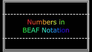 Numbers In BEAF Notation