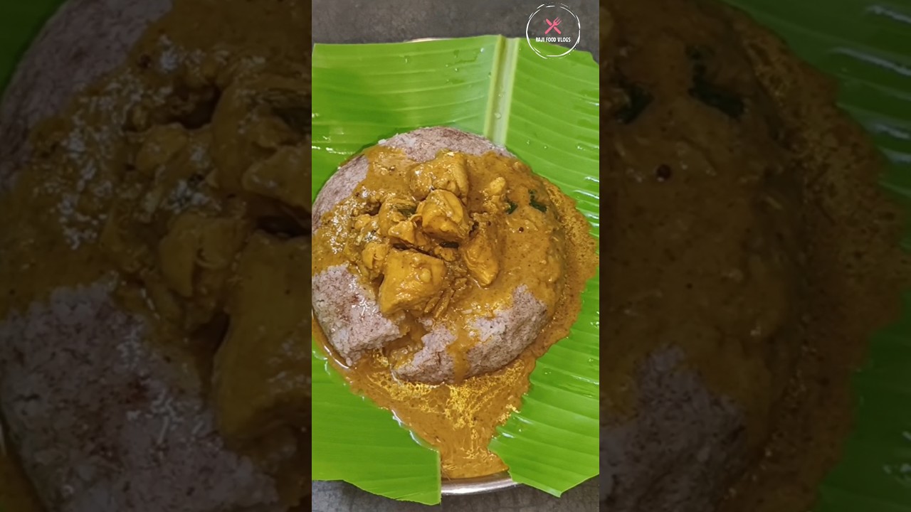 Rayalaseema Ragi Mudda 🤤 Chicken Curry Eating Super 👌