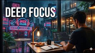Cozy Rainy Cafe - Jazz Lo-fi for Deep Focus (1.2 Hours)