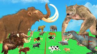 Animal Epic Battle Mammoth Elephant Vs Wolf Dinosaur Tiger Vs Giant Animal Revolt Battle Simulator
