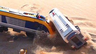 LEGO TRAINS, Trampoline, Accident, Fall - Slow Motion #17