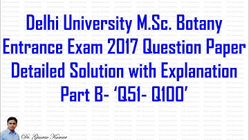 Delhi University M.Sc. Botany Entrance Exam 2017 question paper solved I Part B