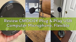 Review CMOCIIY Plug &amp; Play USB Computer Microphone, Flexible Gooseneck Desk Microphone for Podcastin