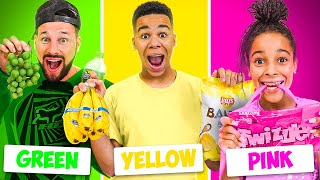 EATING ONE COLOR FOOD FOR 24 HOURS!!