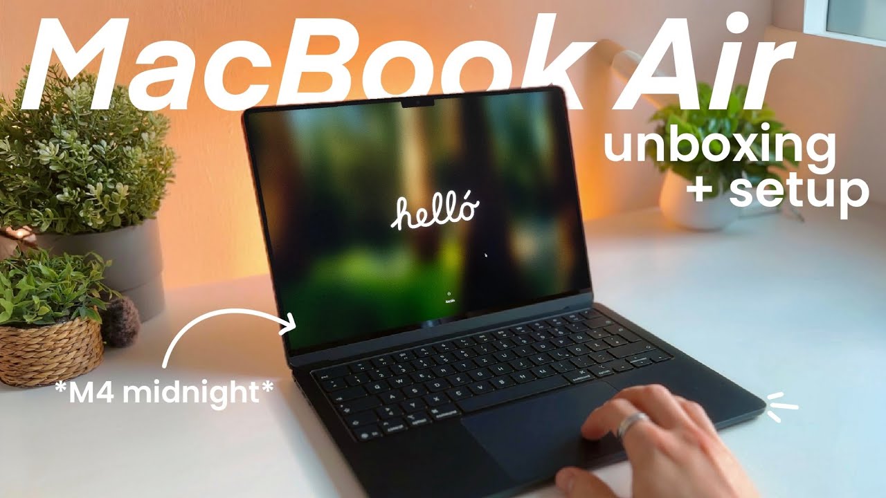 Распаковка и настройка MacBook Air M4 | 512 ГБ, полночь 💻🌿