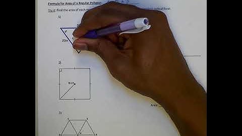 Unit 9 Lesson 5: Area of Regular Polygons #1
