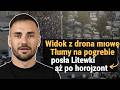 Widok z drona odbiera mowę . Tłumy na pogrzebie posła Litewki aż po horyzont