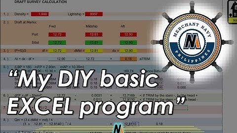 PATH Session S3.2 - Use of excel program (Draft Survey + ballast calculation)
