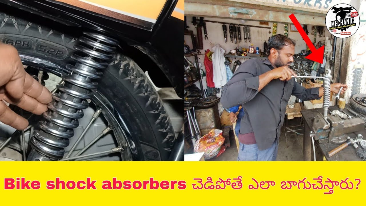 How to repair bike shock absorbers in teluguKadthal Village Bike Mechanic YouTube