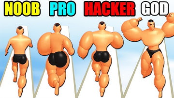 NOOB vs PRO vs HACKER vs GOD in Muscle Hustle