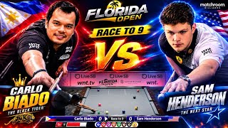 Carlo Biado vs Sam Henderson | INSANE Florida Open 9-Ball Match! 🔥 Full Race to 9