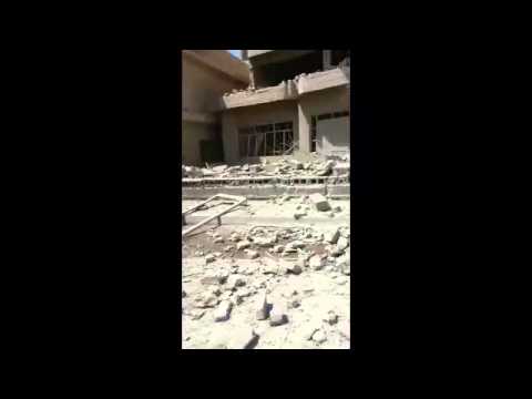 الطيران الحربي يقصف المنازل في حي الاندلس بمدينة الفلوجة 13 8 2015