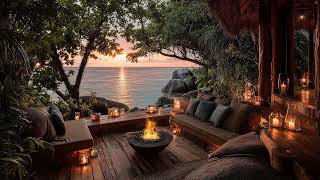 🌊 Calm Sunset Ambience by the Ocean | Palm Trees and Gentle Fire Sounds for Sleep & Stress Relief screenshot 5