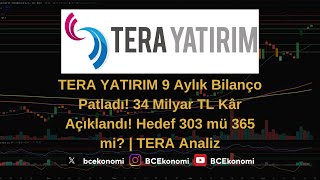 Yatirim 9 Aylık Bilanço Patladı 34 Milyar Tl Kâr Açıklandı Hedef 303 Mü 365 Mi? Tera Iz