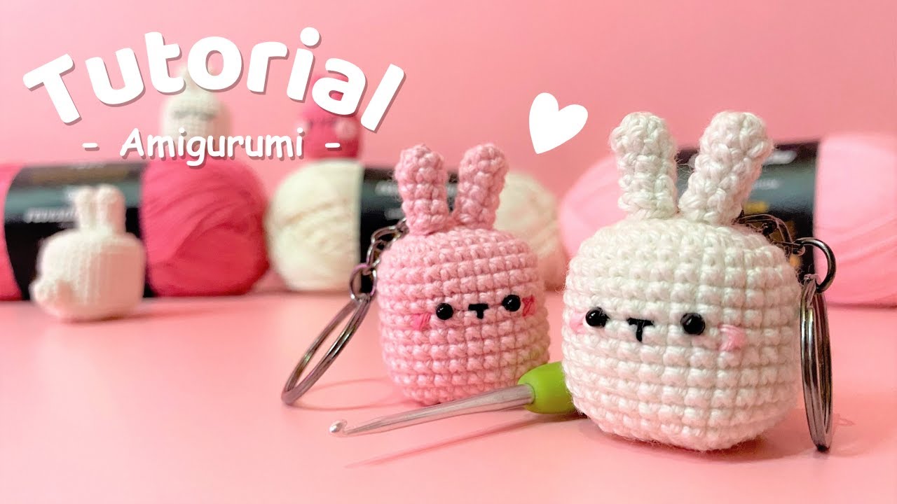 Cómo hacer un llavero de conejo cubo a crochet 🐇 | Amigurumi con pocos ovillos