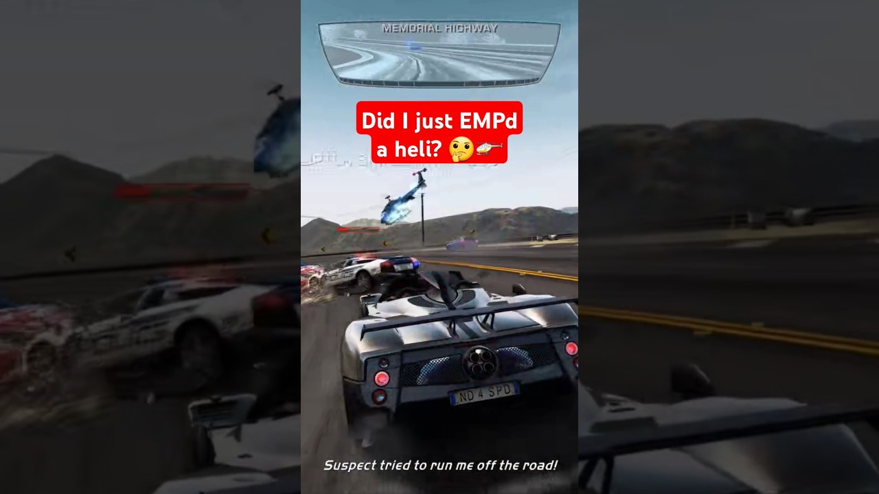 Did I just EMPd a helicopter?🤔🚁 #needforspeedhotpursuit2010 #needforspeedhotpursuit #needforspeed