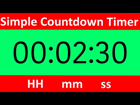 Simple Countdown Timer 2 minute 30 seconds HD Green BACKGROUND