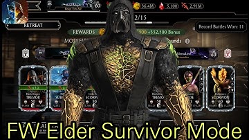 FW Elder Survivor Mode Gameplay | Maxed Bonus Points | MK Mobile