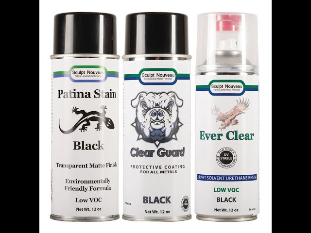 Patina Stain Black, Clear Guard Black, and Ever Clear Black 