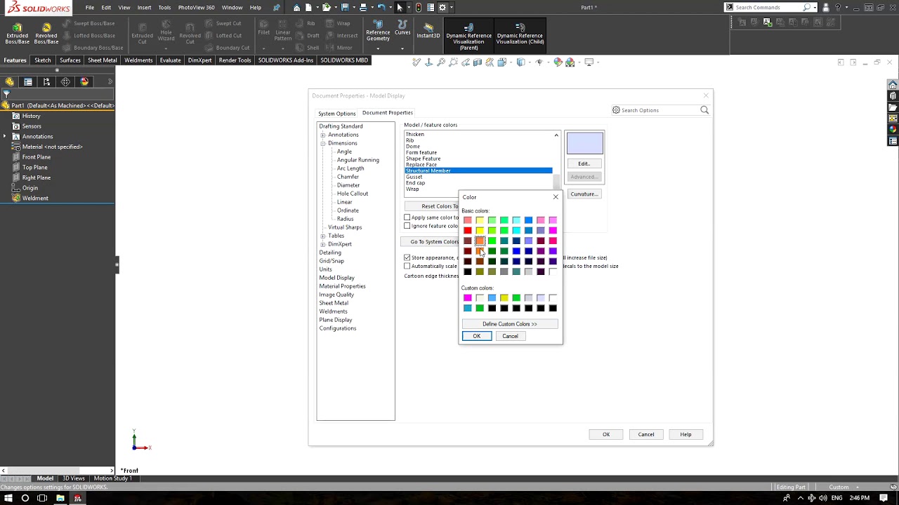 How to setting part template in SolidWorks - ( lesson 1 ) - YouTube