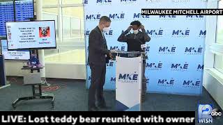 LIVE: Teddy Bear lost at Mitchell Int'l Airport reunited with owner