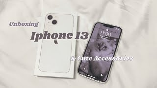 unboxing 開箱 iPhone 13 starlight 星光色 128gb aesthetic + cute accessories ✨ Indonesia Sub | Taiwan 台灣