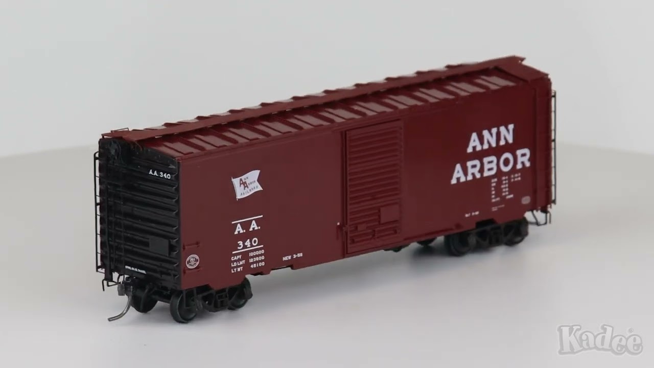 Kadee #4534 Ann Arbor 40' PS-1 Boxcar - YouTube