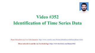 Video 352 Identification Of Time Series Data