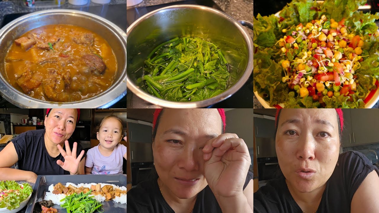 Smoked Pork with axone MUKBANG with my daughter/My tears are not for the haters.